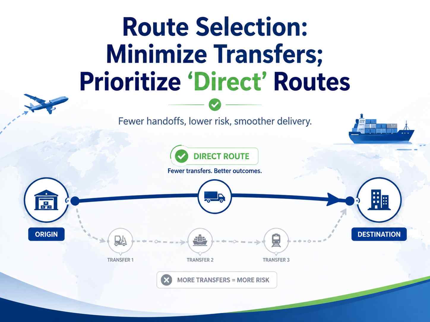 Route Selection: Minimize Transfers; Prioritize “Direct” Routes-1