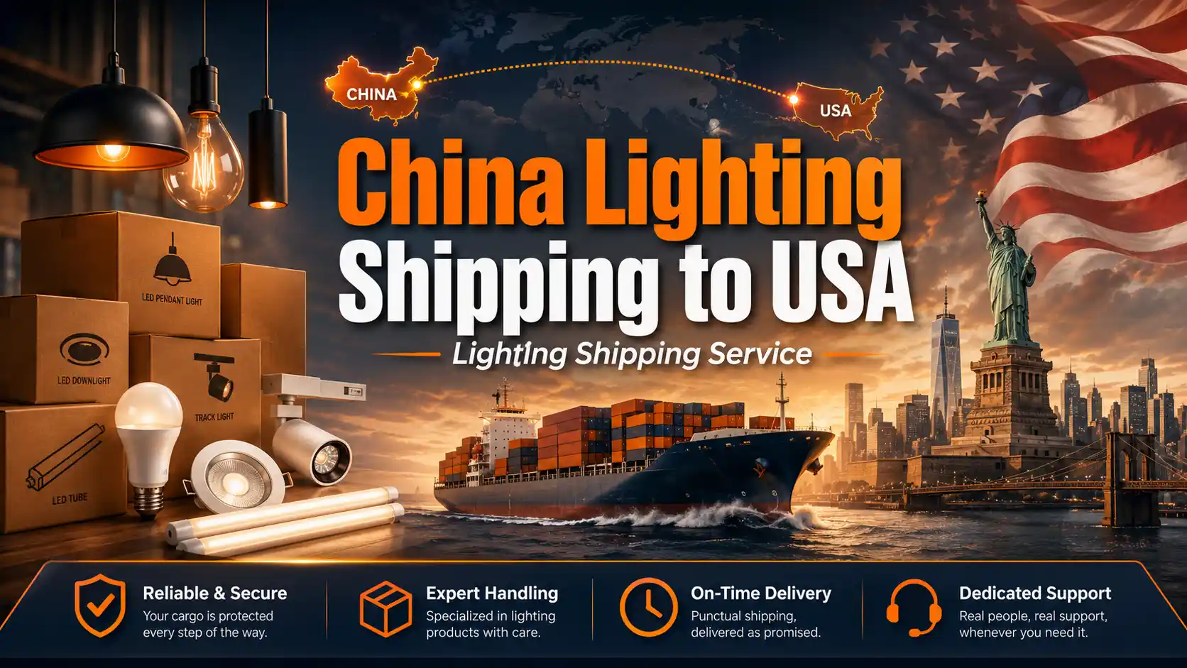 China Lighting Shipping to USA-1