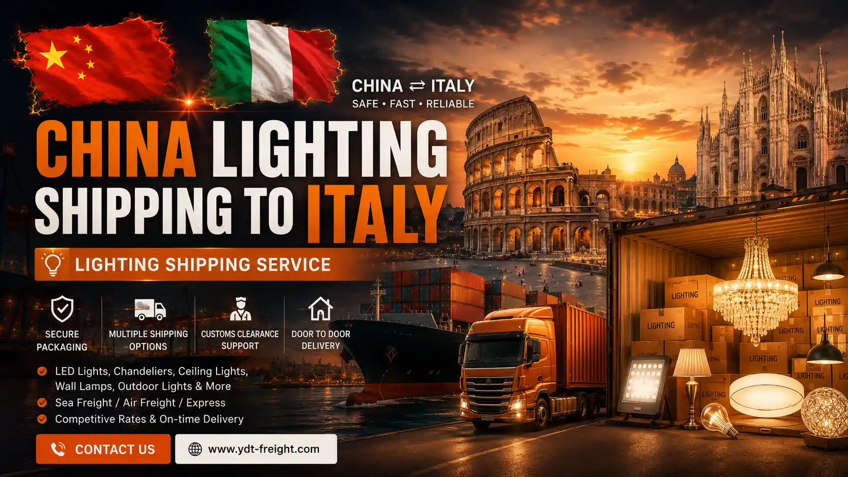 China Lighting Shipping to Italy-1